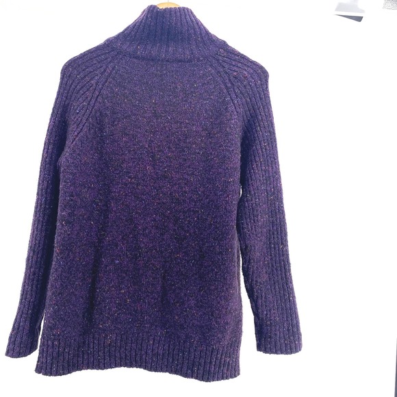Drapers&Damons Petites Purple Speckled Mock Neck Button Front Cardigan Sweater M - Picture 4 of 4